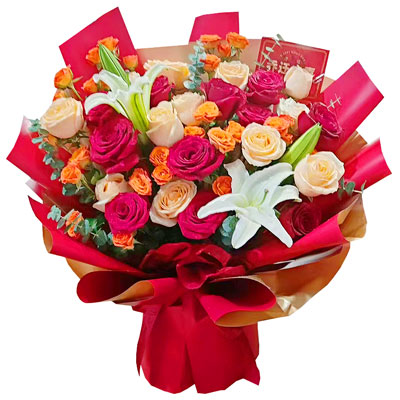 赣州19朵玫瑰百合，爱情永不凋零
