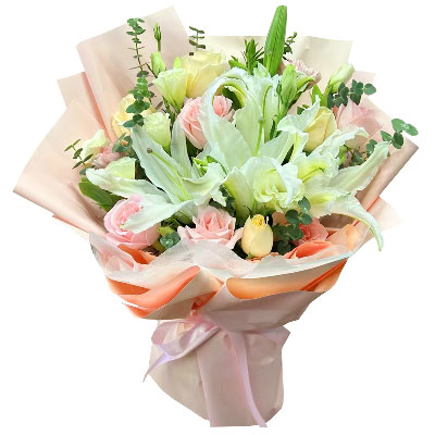 赣州10朵玫瑰百合混搭，爱是难忘时刻